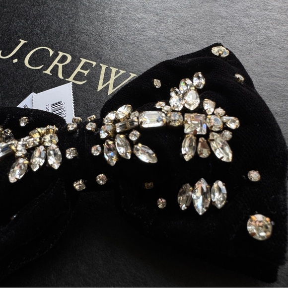 J. Crew Velvet bow clip with crystals - Picture 4 of 5